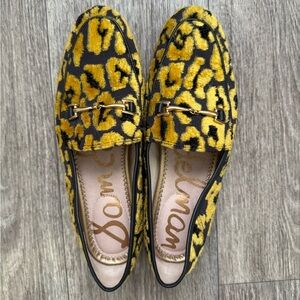 Sam Edelman Loraine Loafers Leopard Velvet Animal Print Size 6.5